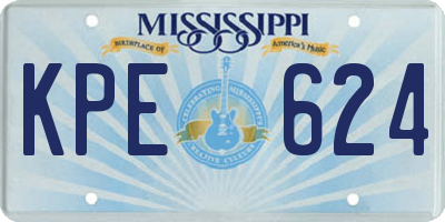 MS license plate KPE624