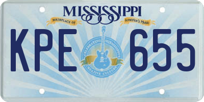 MS license plate KPE655