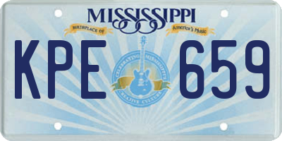 MS license plate KPE659