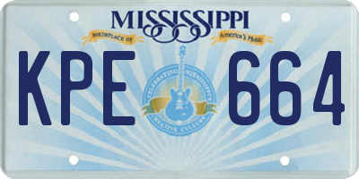 MS license plate KPE664