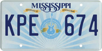 MS license plate KPE674