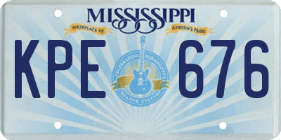 MS license plate KPE676