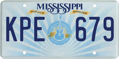 MS license plate KPE679