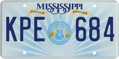 MS license plate KPE684