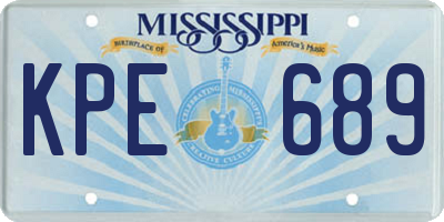 MS license plate KPE689
