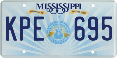 MS license plate KPE695
