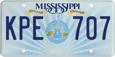 MS license plate KPE707