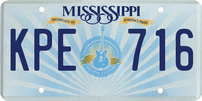 MS license plate KPE716