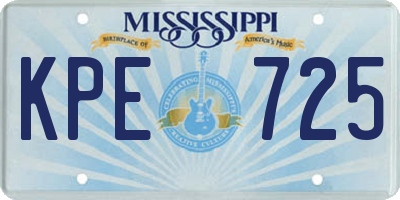 MS license plate KPE725