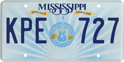 MS license plate KPE727