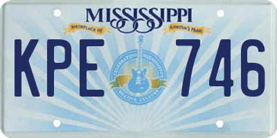MS license plate KPE746