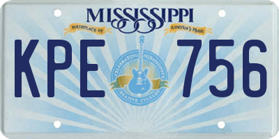 MS license plate KPE756