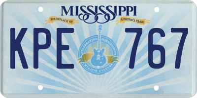 MS license plate KPE767