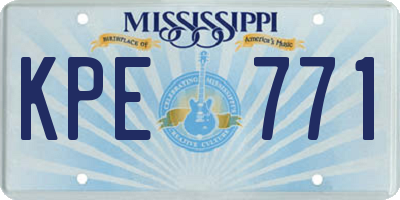 MS license plate KPE771