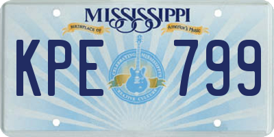 MS license plate KPE799