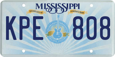MS license plate KPE808