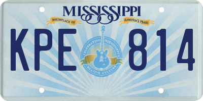 MS license plate KPE814