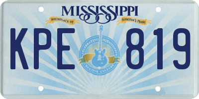 MS license plate KPE819