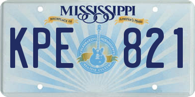MS license plate KPE821