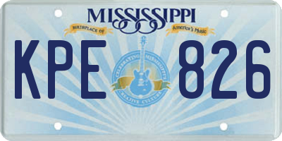 MS license plate KPE826