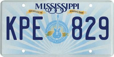 MS license plate KPE829