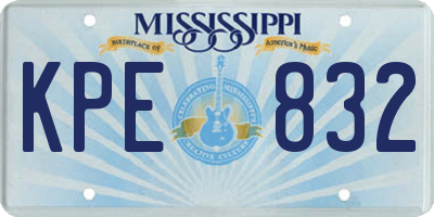 MS license plate KPE832