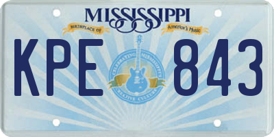 MS license plate KPE843
