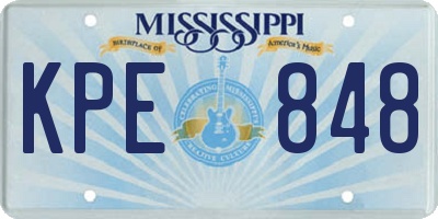 MS license plate KPE848