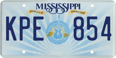 MS license plate KPE854