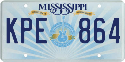 MS license plate KPE864