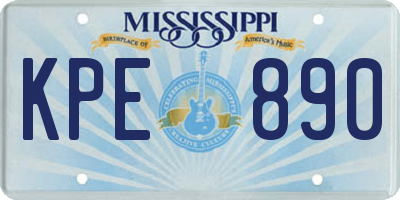 MS license plate KPE890