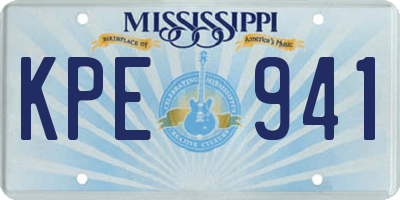 MS license plate KPE941