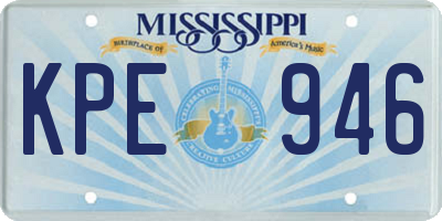 MS license plate KPE946