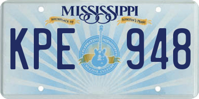 MS license plate KPE948