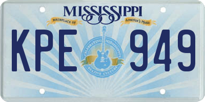 MS license plate KPE949