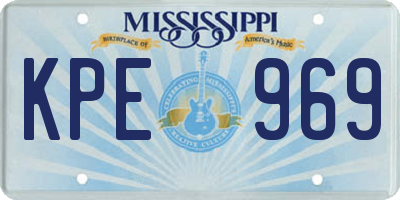 MS license plate KPE969