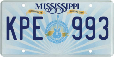 MS license plate KPE993