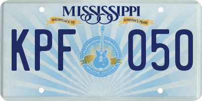 MS license plate KPF050