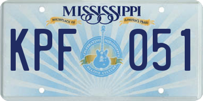MS license plate KPF051