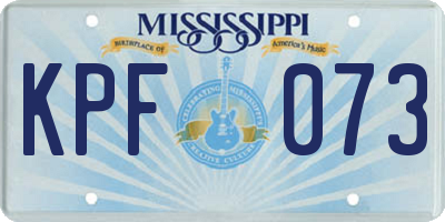 MS license plate KPF073