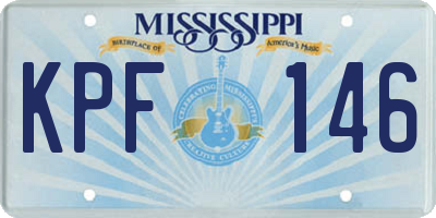 MS license plate KPF146