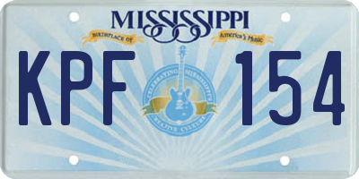 MS license plate KPF154