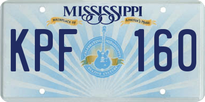 MS license plate KPF160