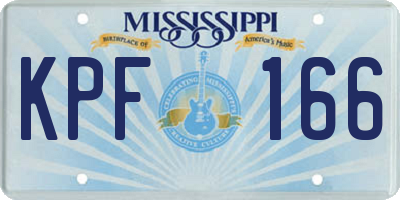 MS license plate KPF166