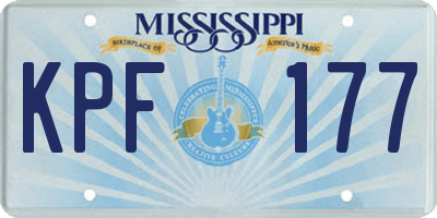 MS license plate KPF177