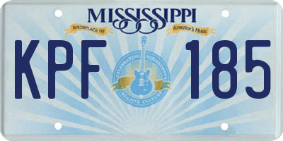 MS license plate KPF185