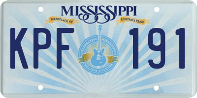 MS license plate KPF191