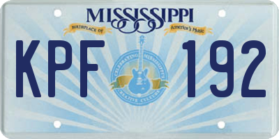 MS license plate KPF192