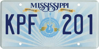 MS license plate KPF201