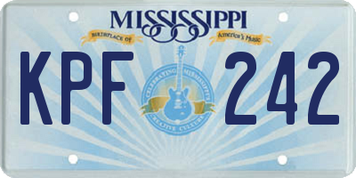 MS license plate KPF242